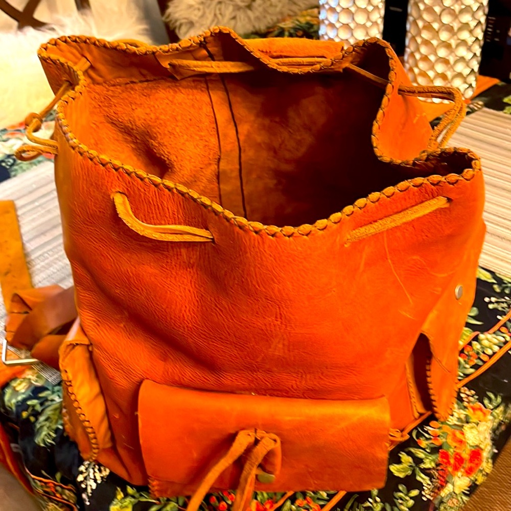 Leather Backpack brown.